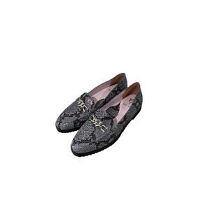 SOLE BLISS Tamara Gray/Black Snake Print Leather Slip On Flat Shoes Size 40 US 9